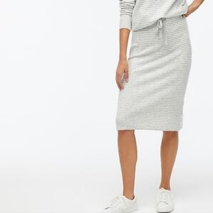 NWT J. Crew Large Extra Soft Yarn Gray Knit Midi Skirt Wool Blend